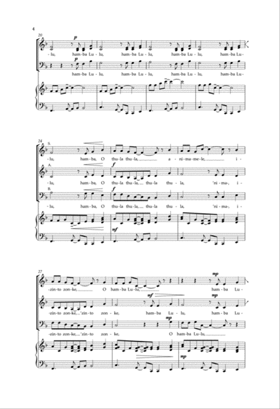 Hamba Lulu Hamba Lulu 3-Part scores gallery preview page 3