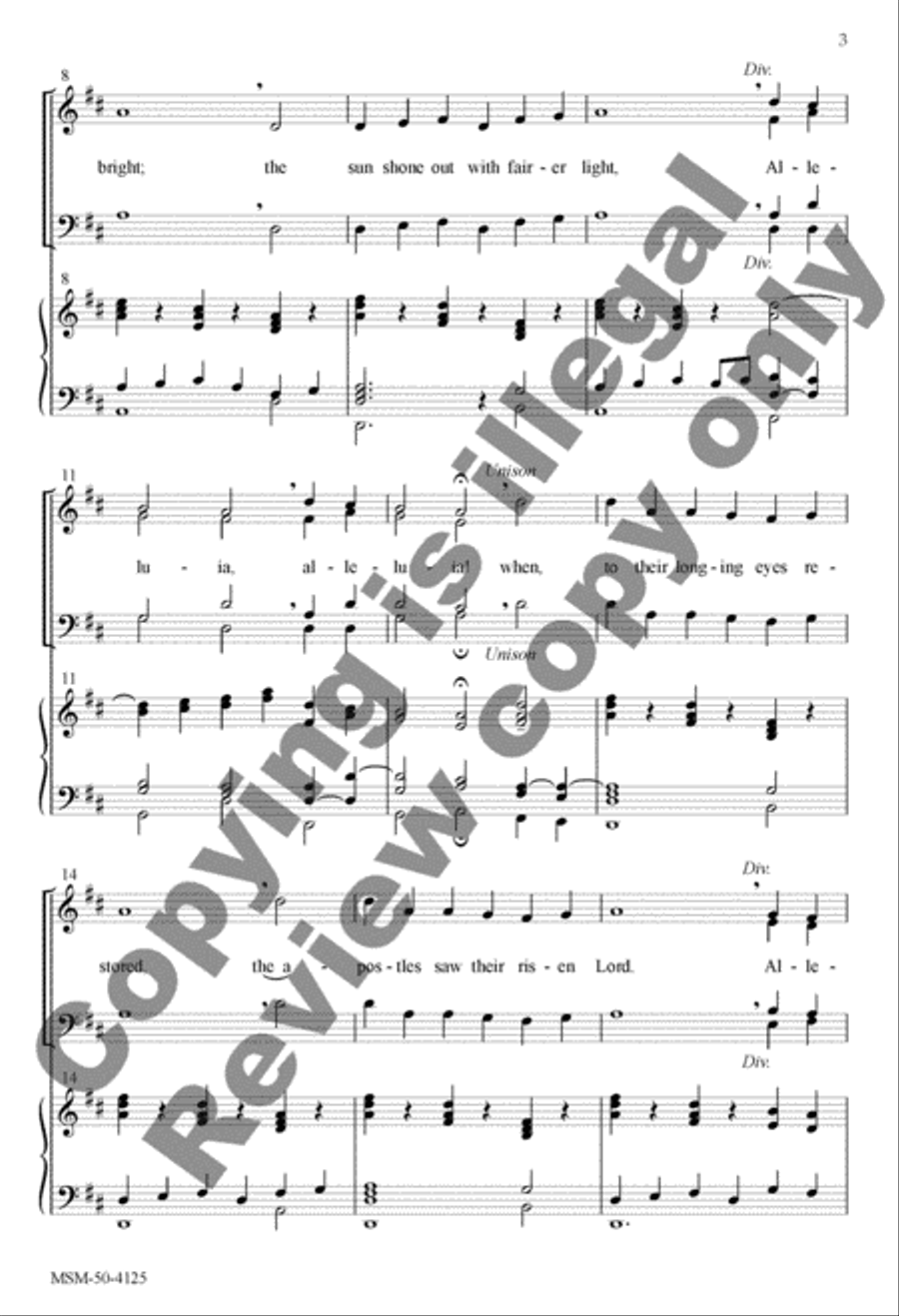 That Easter Day with Joy Was Bright 4-Part scores gallery preview page 3