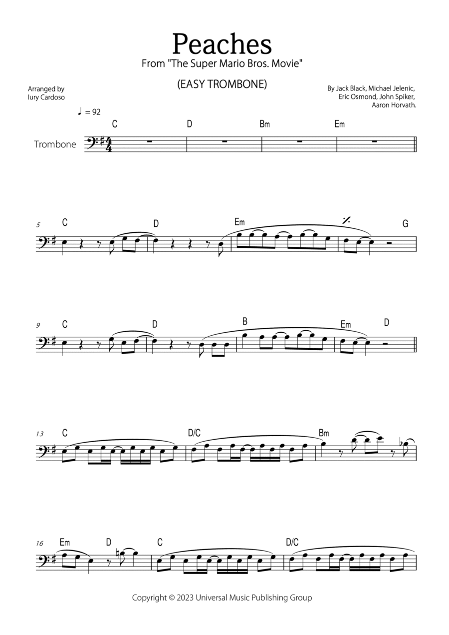 Peaches Trombone Solo scores gallery preview page 1