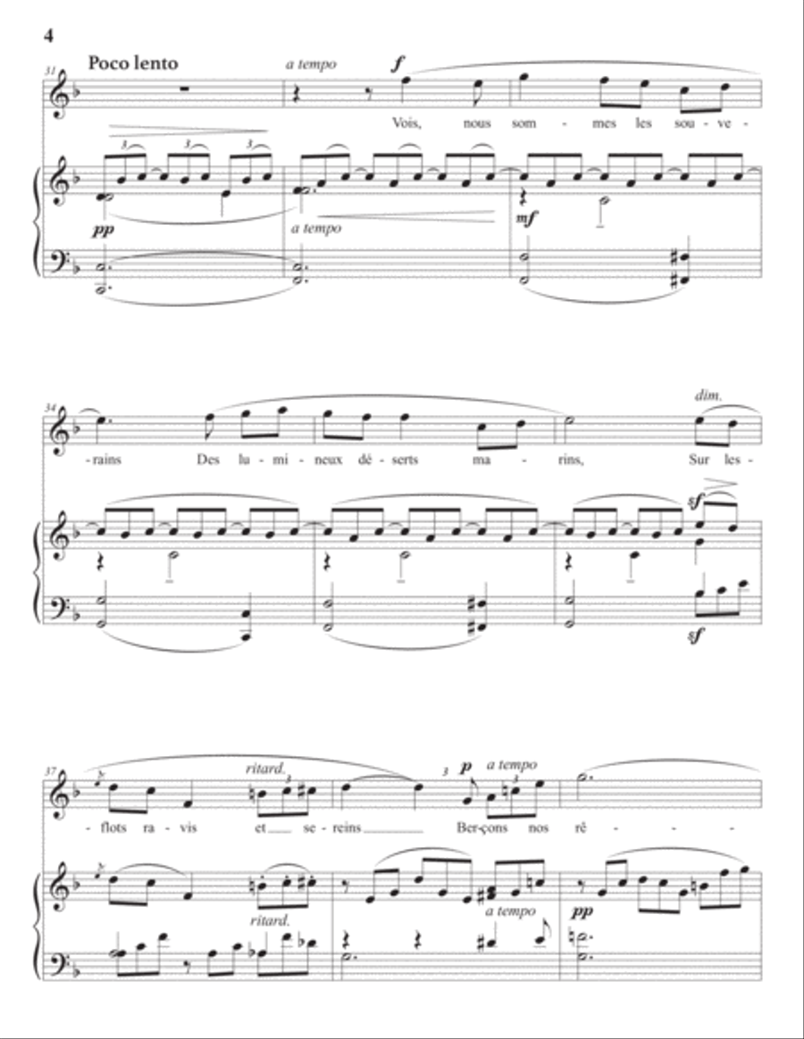 CHABRIER: L'île heureuse (transposed to F major) Voice scores gallery preview page 5