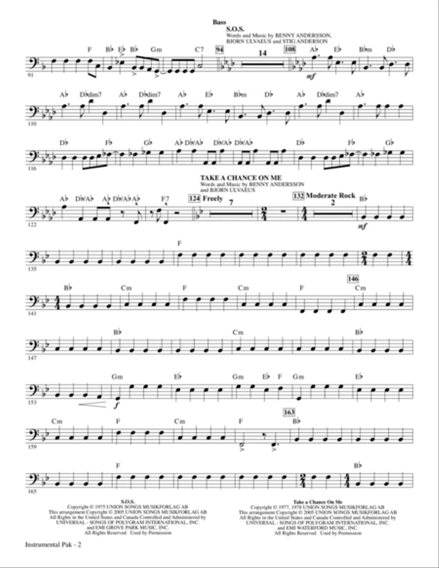 Mamma Mia! - Highlights from the Movie Soundtrack (arr. Mac Huff) - Bass Choir scores gallery preview page 2