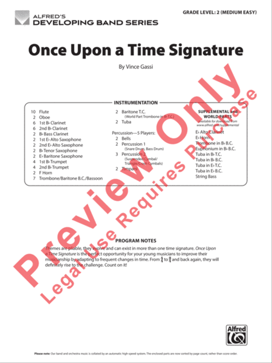Once Upon a Time Signature Concert Band scores gallery preview page 2