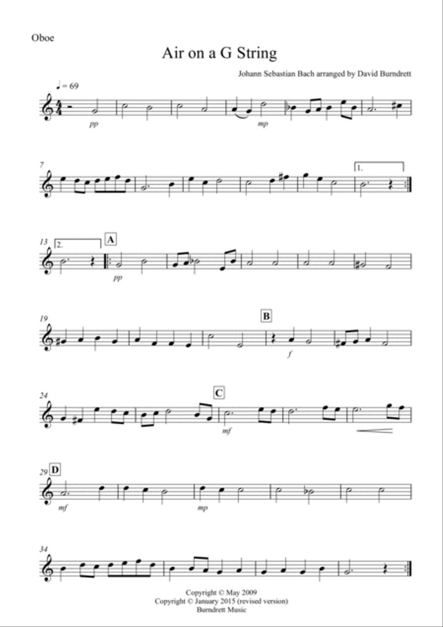 Air on a G String for Wind Quartet Woodwind Quartet scores gallery preview page 4