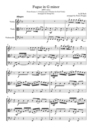 Book cover for Fugue in G minor (BWV 1001) (3 Sonatas and 3 Partitas for Solo Violin) - String Trio arrangement