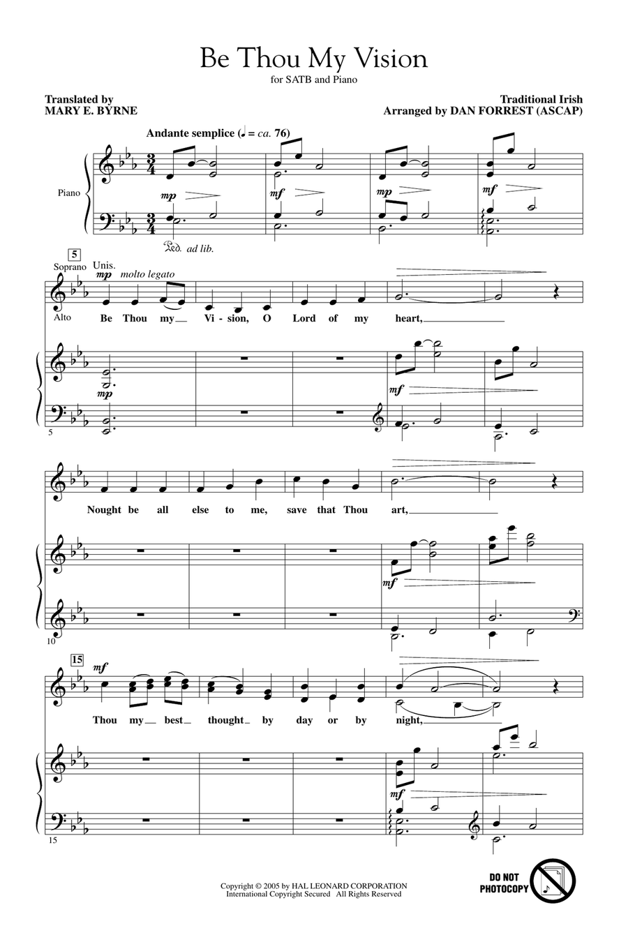 Be Thou My Vision Be Thou My Vision 4-Part scores gallery preview page 1