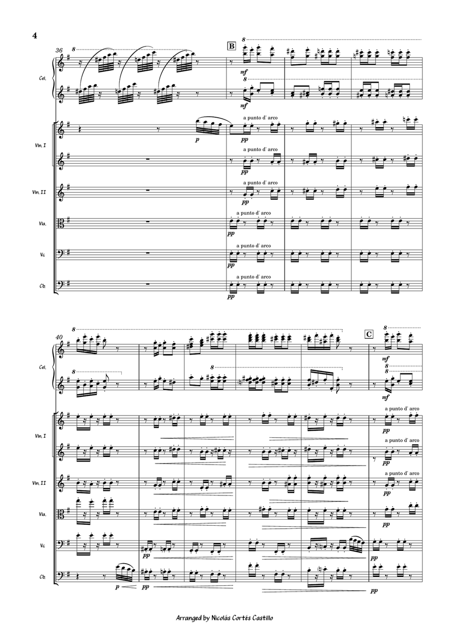 Tchaikovsky - Dance of the Sugar Plum Fairy (The Nutcracker) for String orchestra & Celesta String Orchestra scores gallery preview page 5