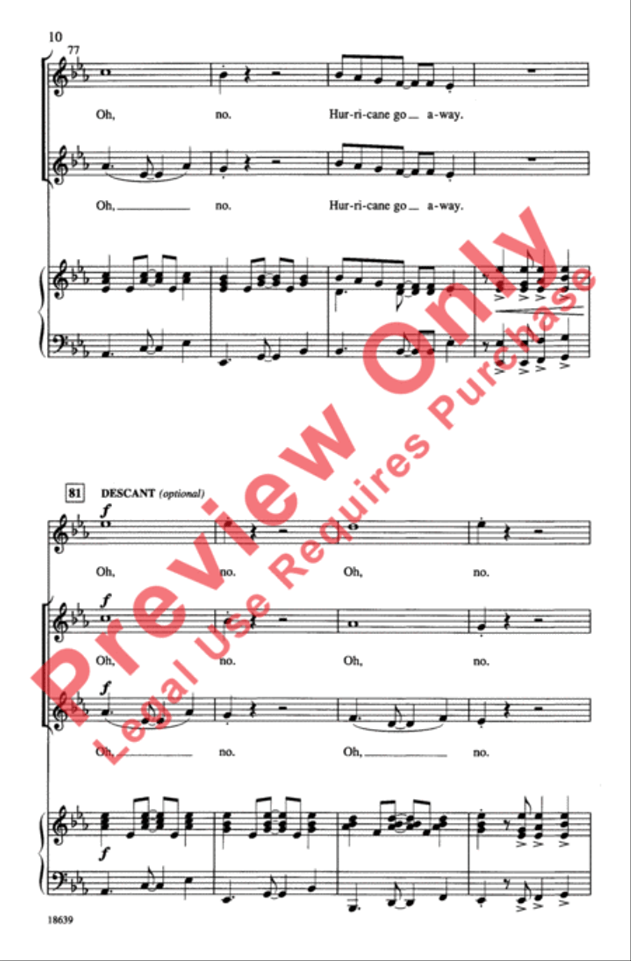 Hurricane Go Away Hurricane Go Away 2-Part scores gallery preview page 10
