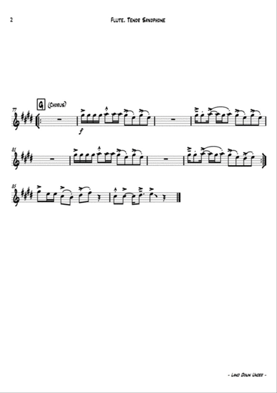 Down Under Large Ensemble scores gallery preview page 3