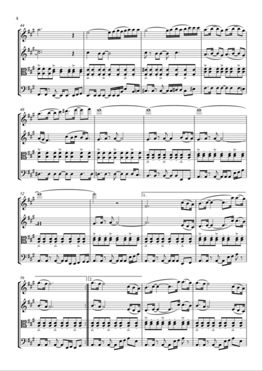Dancing Queen String Quartet scores gallery preview page 5