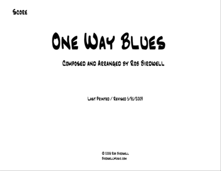 One Way Blues Jazz Ensemble - Digital Sheet Music