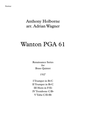 Book cover for Wanton PGA 61 (Anthony Holborne) Brass Quintet arr. Adrian Wagner