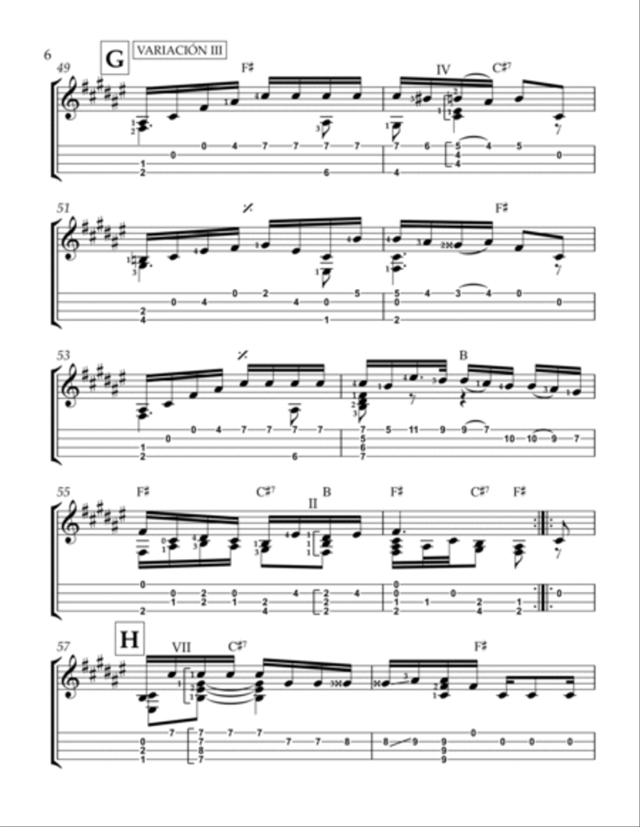 Variaciones sobre tema de Mozart Ukulele scores gallery preview page 6