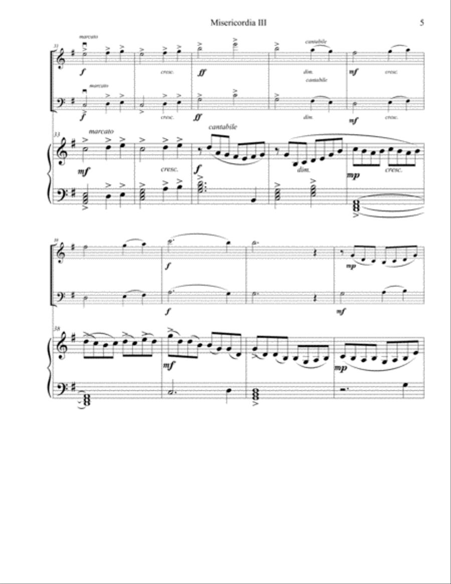 Misericordia III: Trio for Violin, Cello, and Piano Piano Trio scores gallery preview page 5