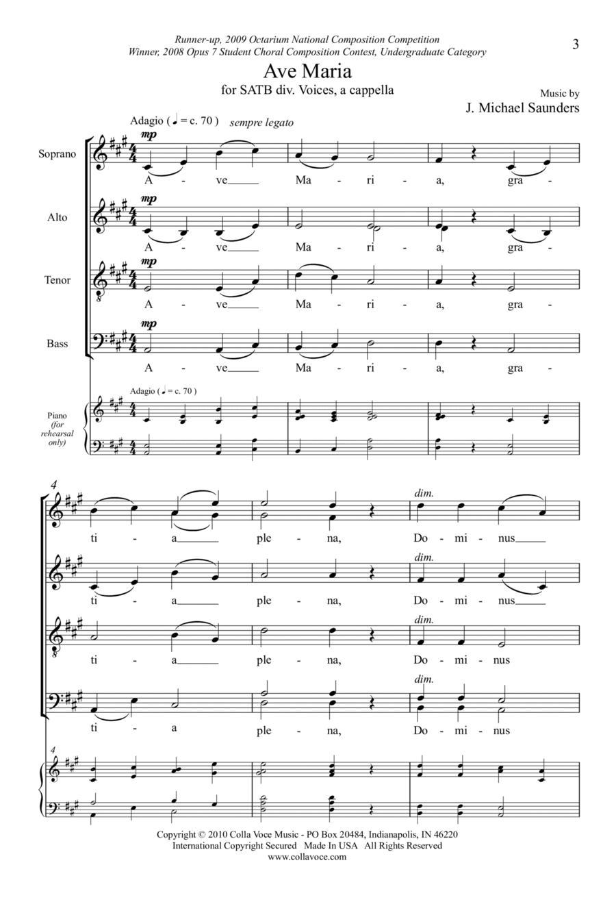 Ave Maria 4-Part scores gallery preview page 1