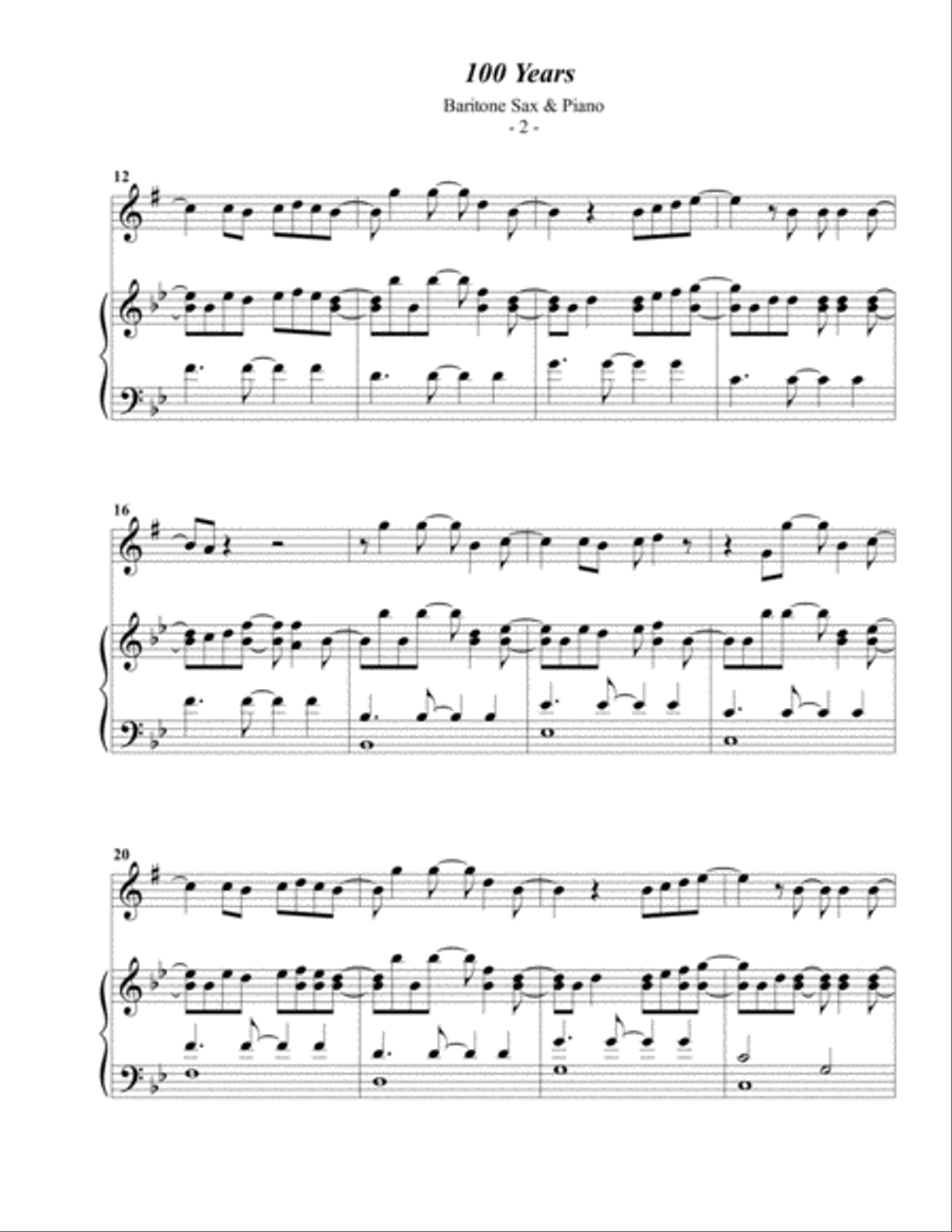100 Years Baritone Saxophone scores gallery preview page 2