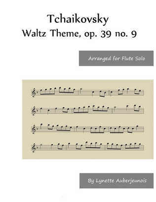 Book cover for Waltz Theme, op. 39 no. 9 - Flute Solo