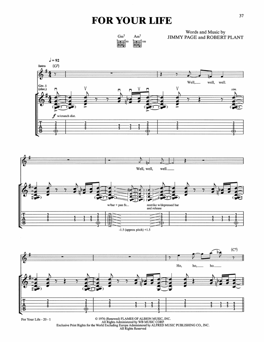 For Your Life Acoustic Guitar scores gallery preview page 1