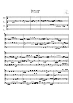 Book cover for Fugue for organ, BWV 541/II (Arrangement for 4 recorders)