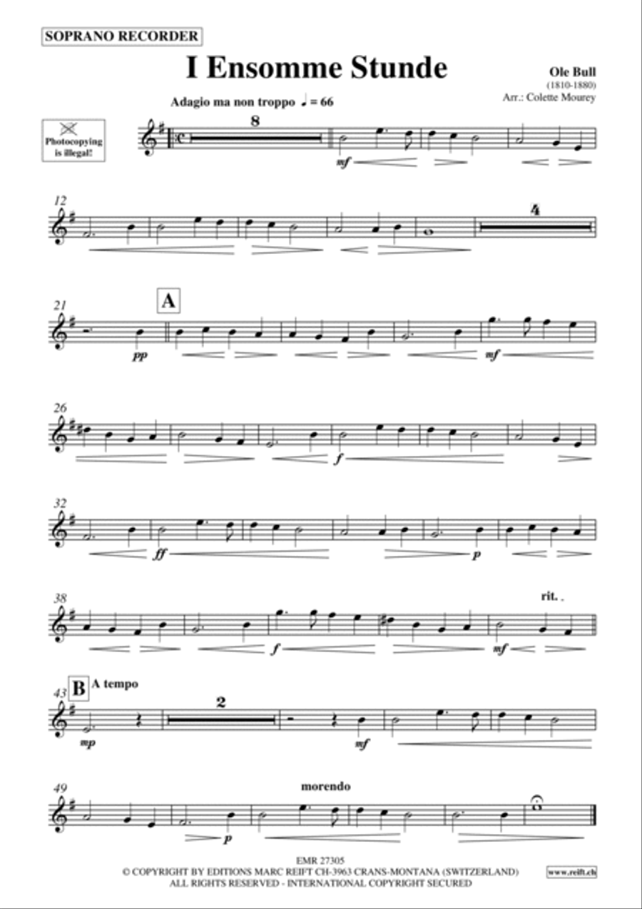 I Ensomme Stunde I Ensomme Stunde Soprano Recorder scores gallery preview page 2