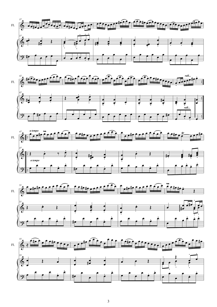 Bach - Flute Sonata in C major BWV 1033 for Flute and Harpsichord or Piano Flute scores gallery preview page 3