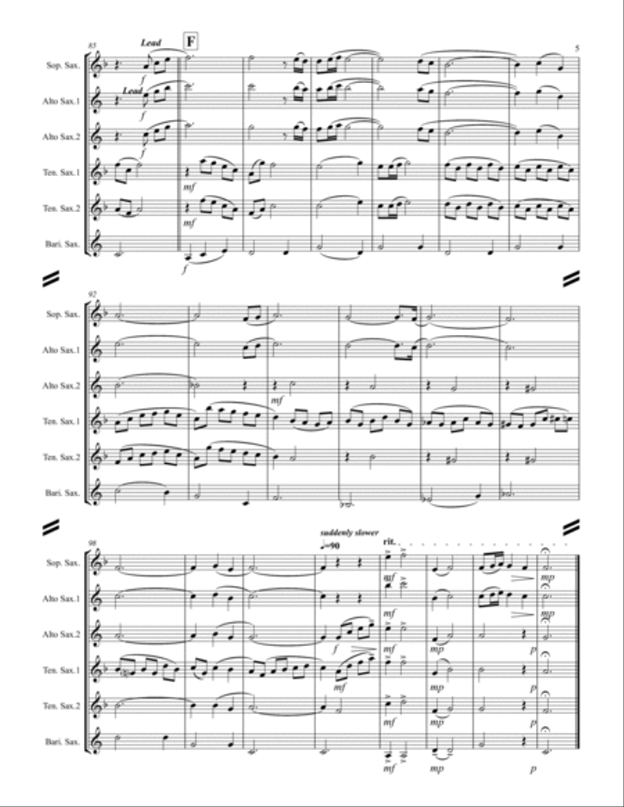 Cavatina Saxophone Quintet scores gallery preview page 6