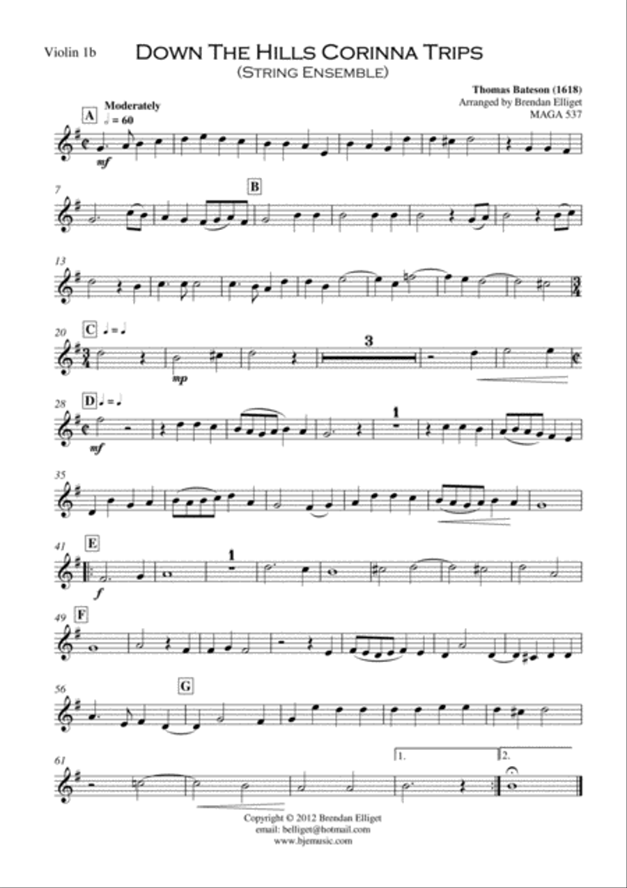 Down The Hills Corinna Trips String Ensemble Score and Parts PDF String Orchestra scores gallery preview page 3