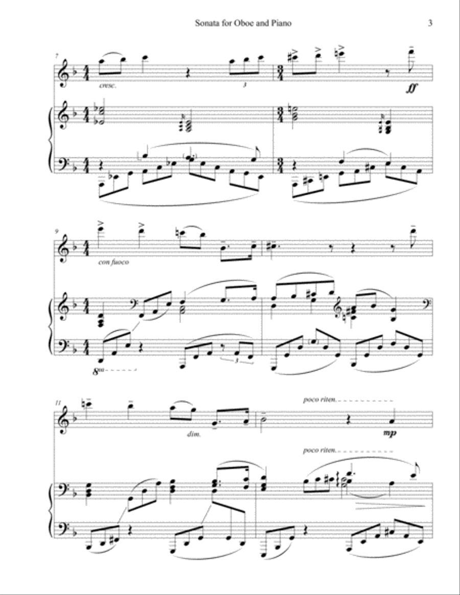 Sonata for Oboe and Piano Woodwind Duet scores gallery preview page 3