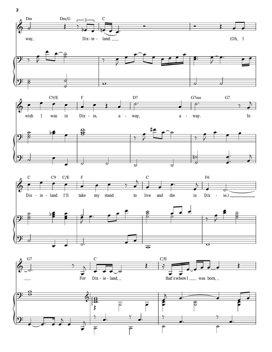 An American Trilogy Piano, Vocal scores gallery preview page 2