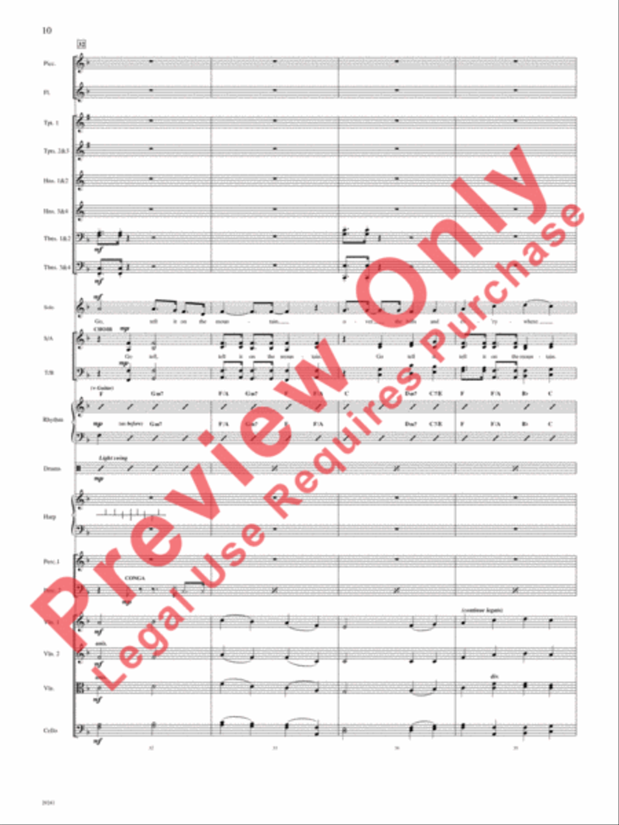 Go, Tell It on the Mountain Choir scores gallery preview page 10