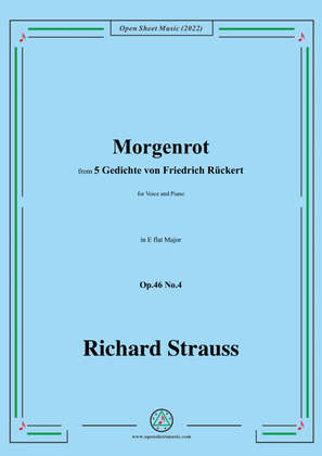 Book cover for Richard Strauss-Morgenrot,in E flat Major