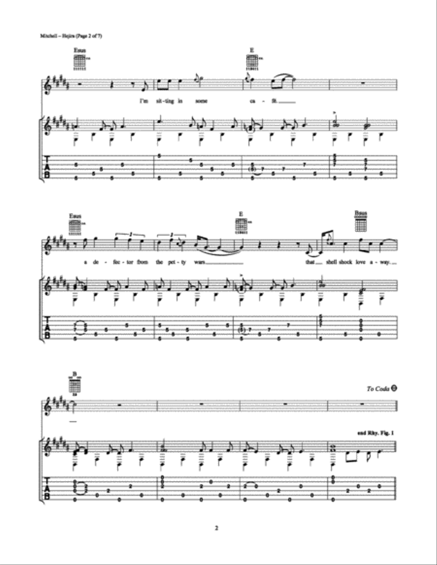 Hejira Electric Guitar scores gallery preview page 2