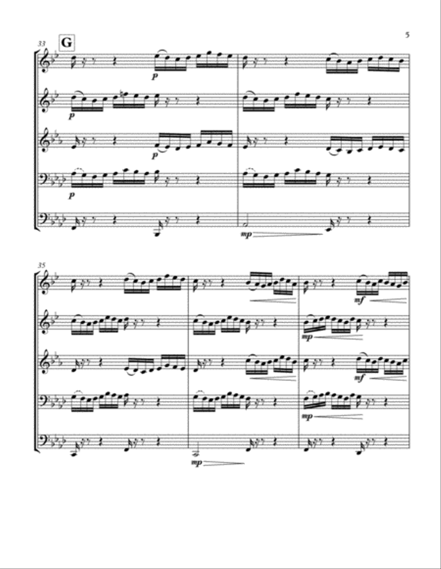 Chorale and Five Variations for Brass Quintet Brass Quintet scores gallery preview page 5