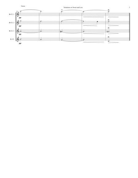 Variations on Joseph Barnby’s Sweet and Low for clarinet quartet image number null