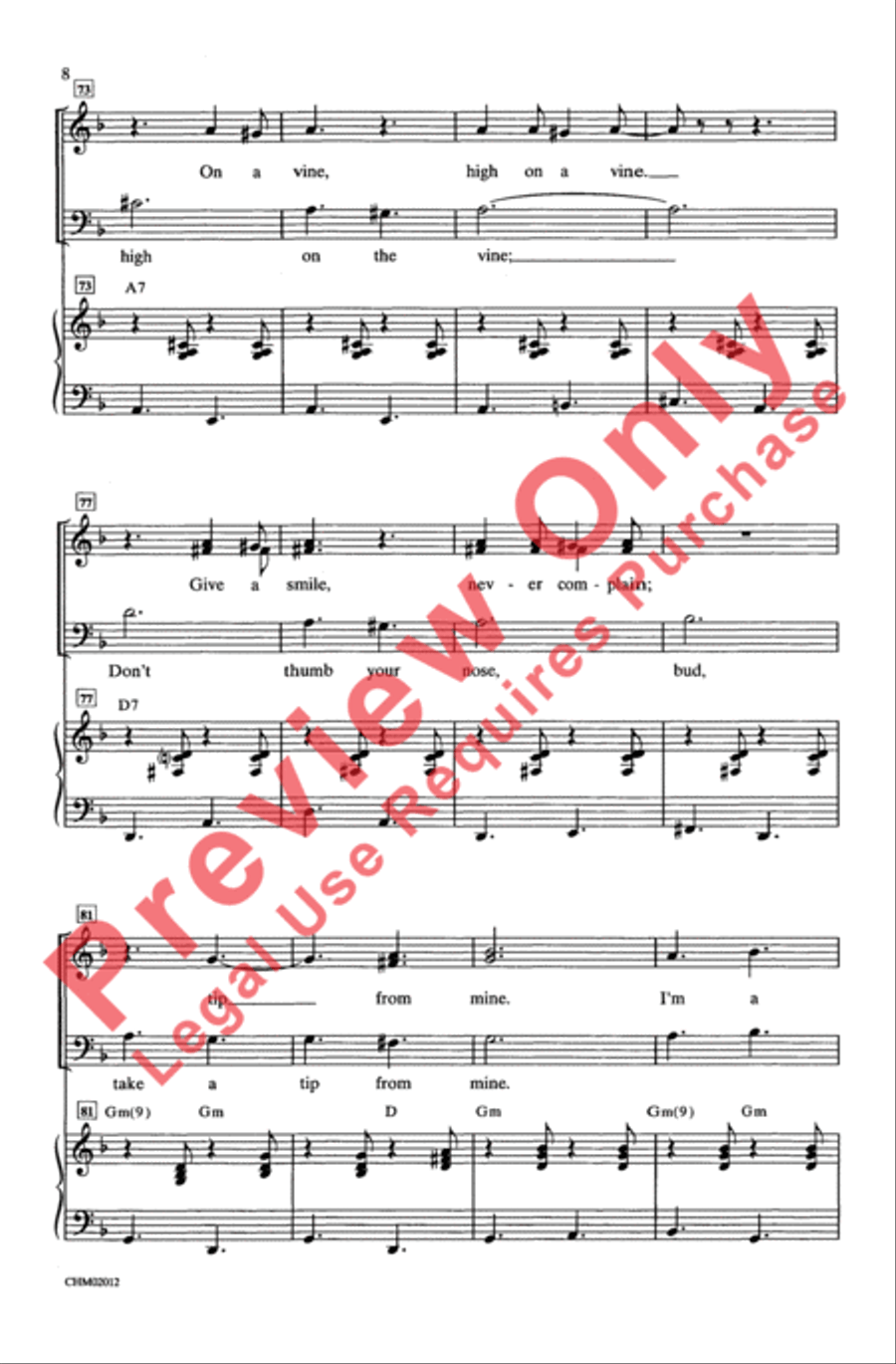 Hey, Look Me Over Unison Choir scores gallery preview page 8