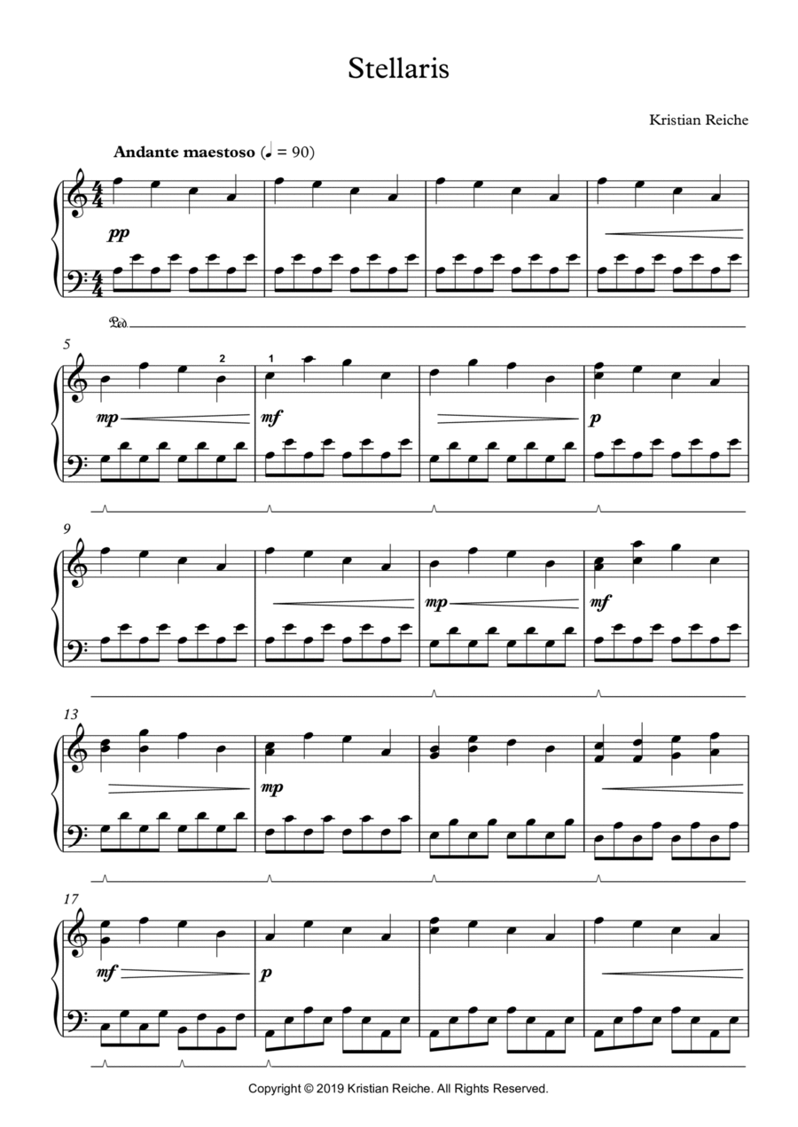 Stellaris Stellaris Piano Solo scores gallery preview page 1