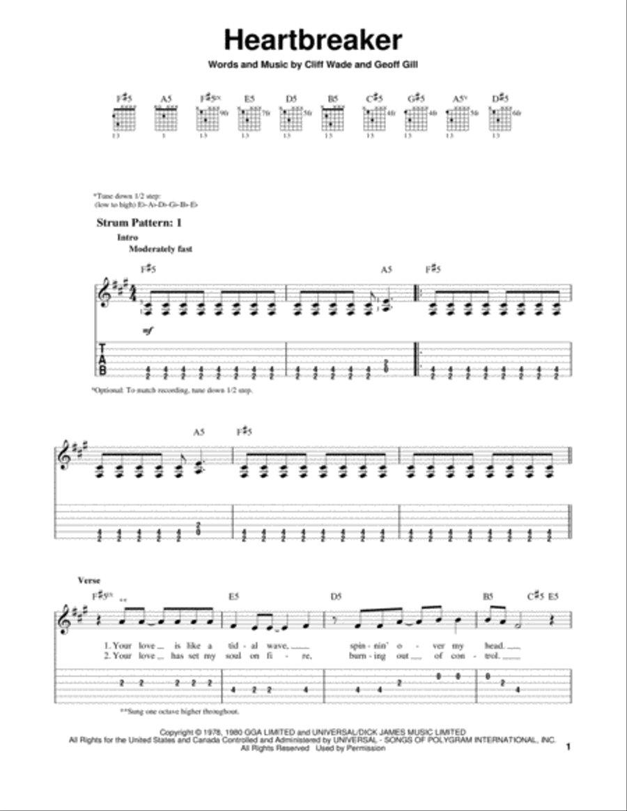 Heartbreaker Acoustic Guitar scores gallery preview page 1