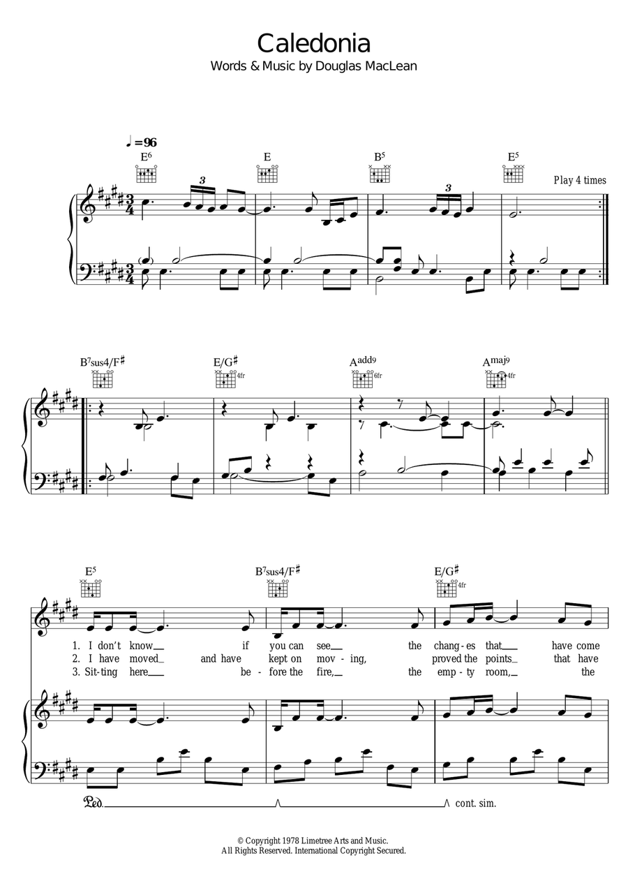 Caledonia Caledonia Piano, Vocal scores gallery preview page 1