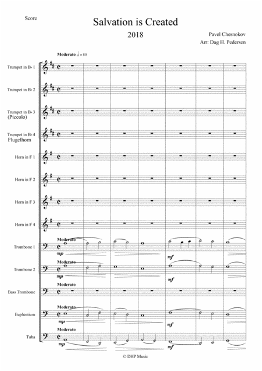 Salvation is Created Brass Ensemble scores gallery preview page 1