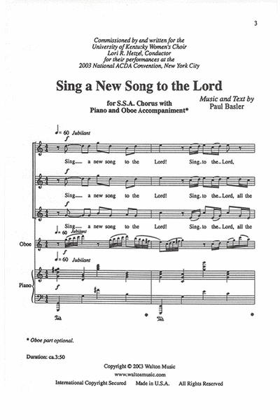 Sing A New Song to the Lord image number null