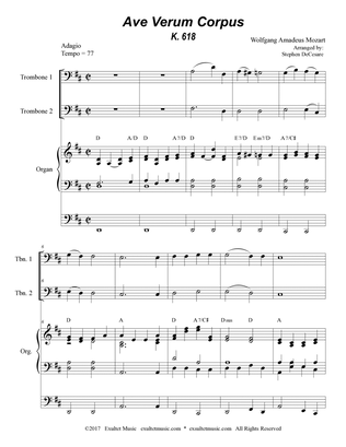 Ave Verum Corpus (Trombone Duet - Organ Accompaniment)
