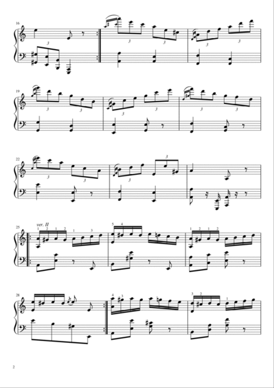 Paganini Caprice No.24 - Variations For Piano Solo With Fingered Piano Solo scores gallery preview page 2