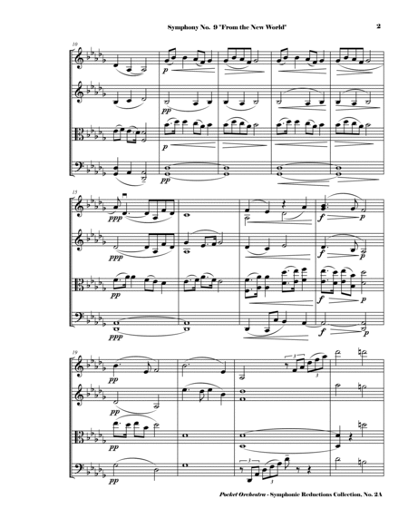 Dvorak - Largo from Symphony No. 9, Op. 95 - Arrangement for String Quartet (SCORE) image number null