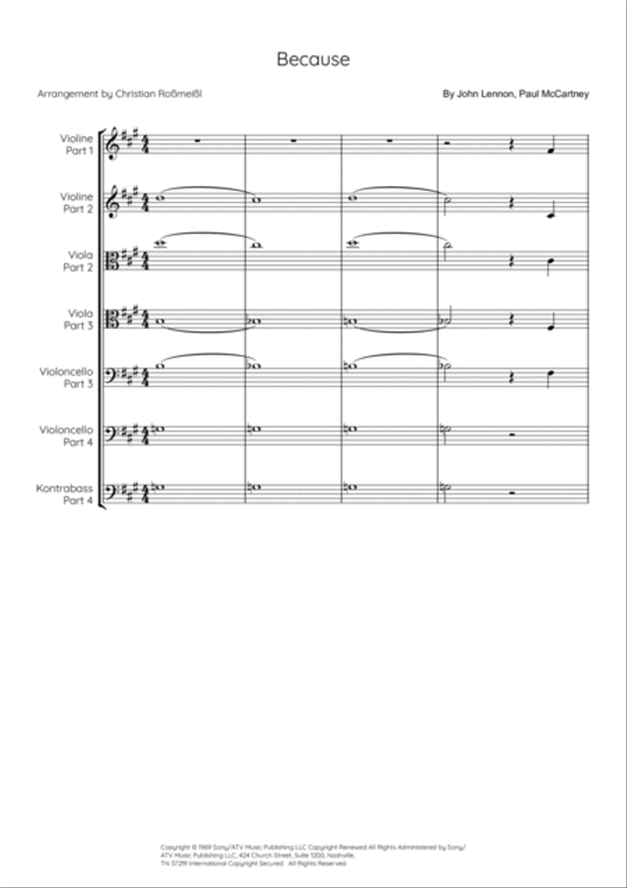 Because String Quartet scores gallery preview page 2
