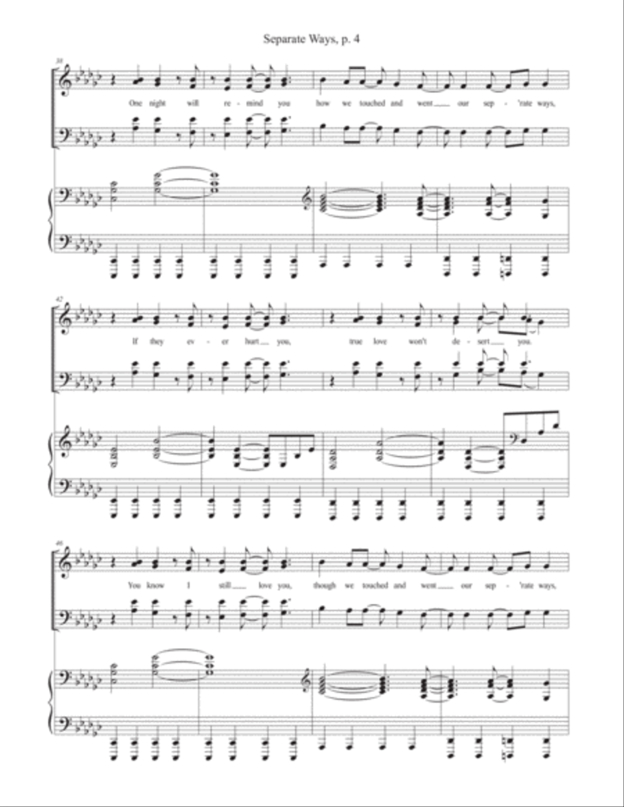 Separate Ways (worlds Apart) 4-Part scores gallery preview page 4