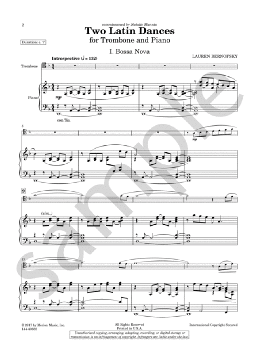 Two Latin Dances Chamber Music scores gallery preview page 3