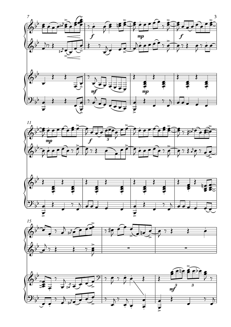 When the Saints Go Marching In (Piano Duet - Four Hands) Piano Duet scores gallery preview page 3