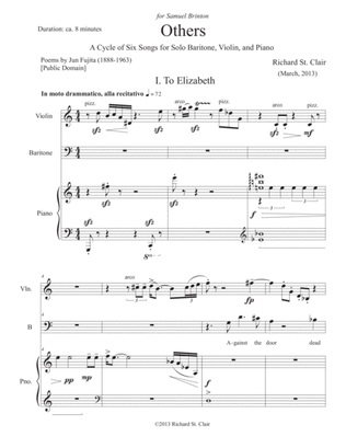 Book cover for Others: Songs on Tanka by Jun Fujita for Baritone, Violin, and Piano [Score and Part]