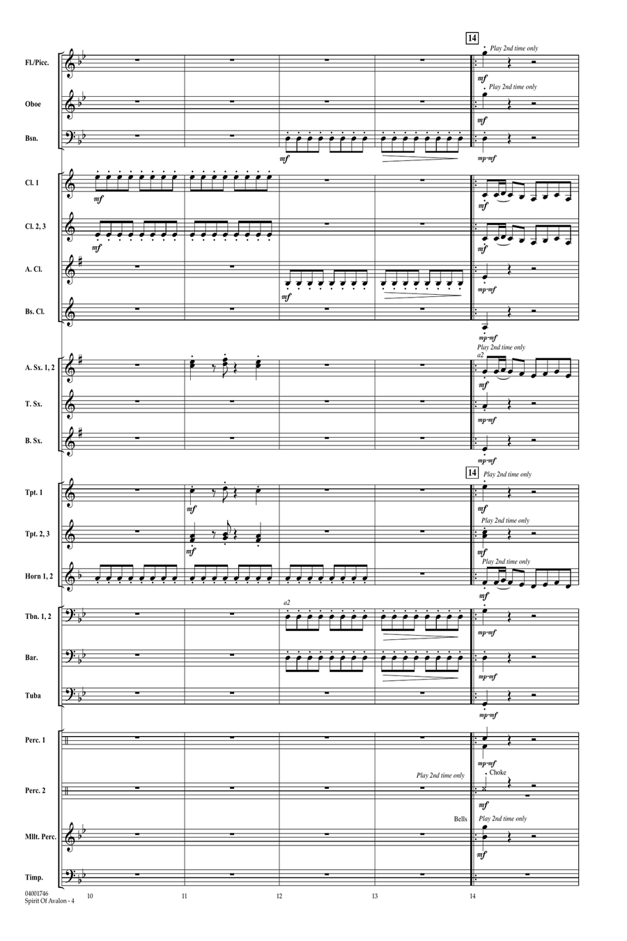 Spirit Of Avalon - Conductor Score (Full Score) Concert Band scores gallery preview page 4