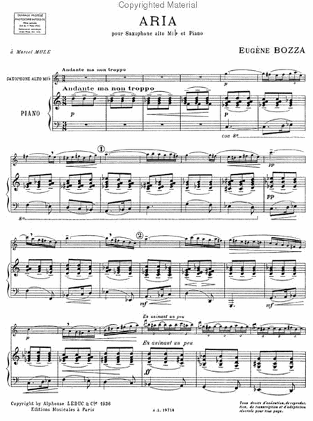 Aria - Saxophone Mib et Piano
