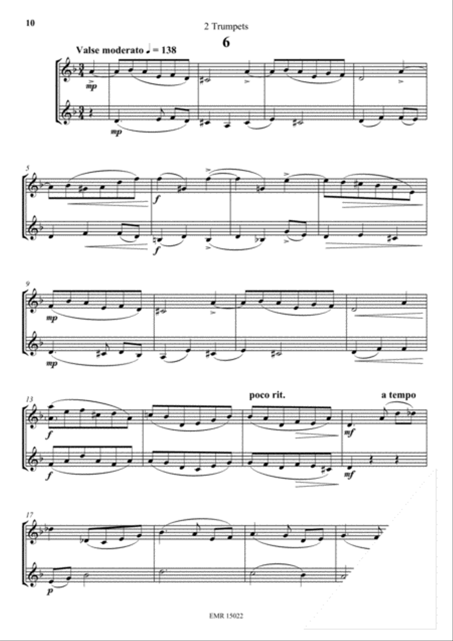 12 Duets in the Style of Chopin Trumpet Duet scores gallery preview page 6